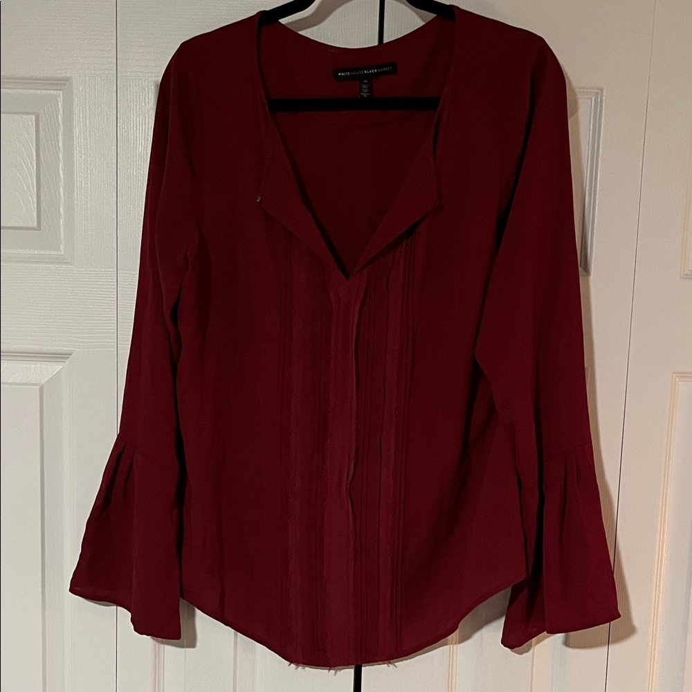 White House Black Market Deep Red Blouse